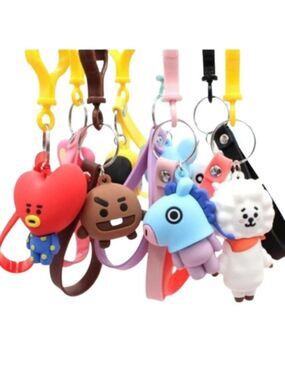 New BTS Kawaii Korea KPOP Plushie Line Friends Keychain‎ Accessories